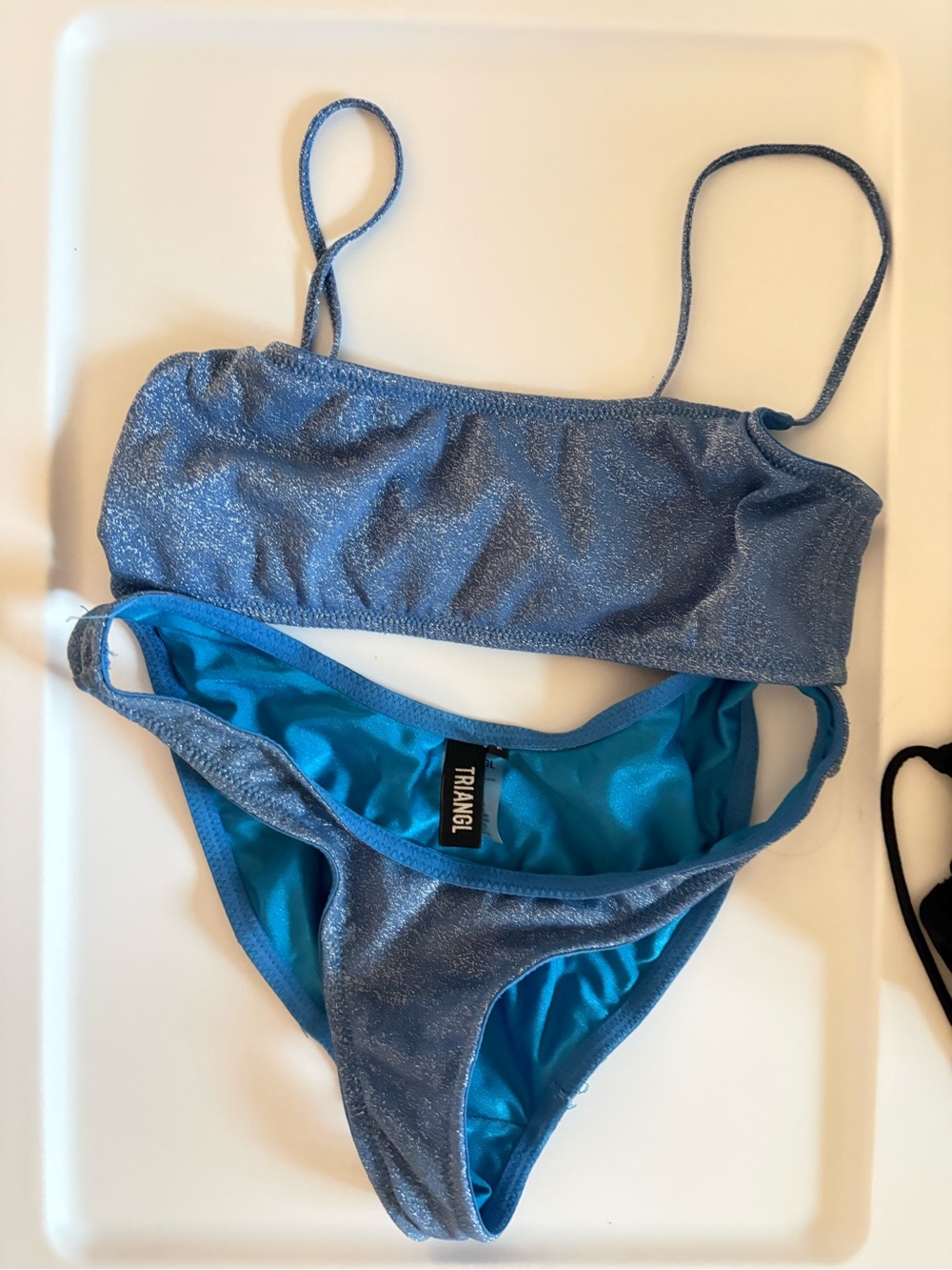 triangl swimwear Metallic Blue Bikini Set